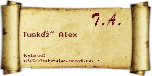 Tuskó Alex névjegykártya