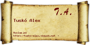 Tuskó Alex névjegykártya